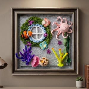Underwater World crochet pattern for mini house|fish|starfish|digital PDF download