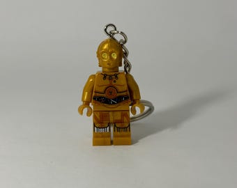 Portachiavi minifigure C3P0 - Regalo di Star Wars per geek, nerd, amici, partner