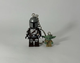 The Mandalorian und Grogu Mini Figur Schlüsselanhänger - Star Wars Geschenk für Geek, Nerd, Freund, Freund, Partner