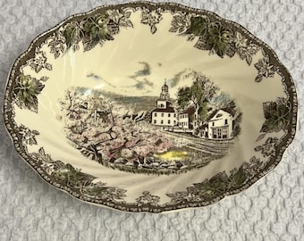 Tigela de legumes vintage Johnson Brothers Friendly Village, 23 cm (9 polegadas), The Village Green