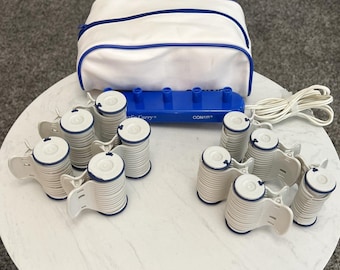 CONAIR Curl 'N Carry Travel Hot Rollers Set 10 Rollers 10 Clips Vintage Works