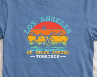 Los Angeles Shirt, LA Retro Sunset Tee, California Mountains T-Shirt