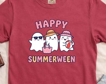 Summerween Ghost Shirt Cute Halloween in July T-Shirt