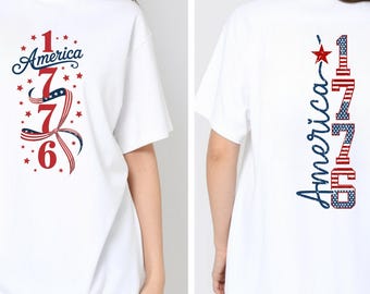 Vintage America 1776 Shirt, Retro Fourth of July T-Shirt, Patriotic Women's Tee