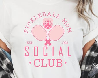 Pickleball Mom Social Club Shirt Coquette Sports Tee Cute Mother Gift