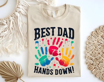 Dad Handprint Shirt, Father's Day Gift for New Father, Kids Handprint Tee