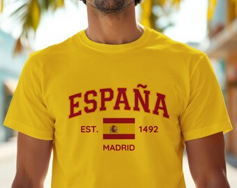 Espana Madrid Shirt, Spain Flag Tee, Gildan 5000, Spanish Gift