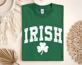Vintage Irish Shamrock T-Shirt, Collegiate St Patricks Day Tee