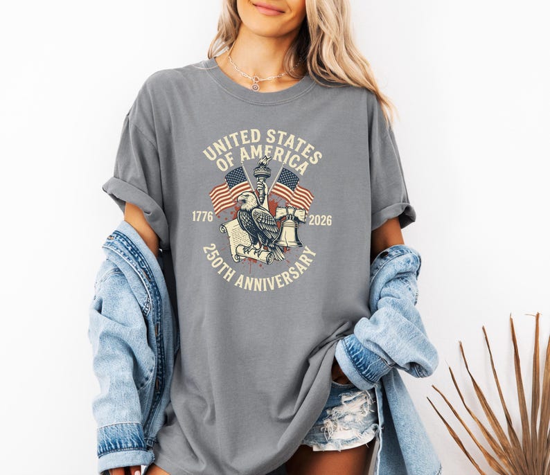 America 250 Shirt, USA 250th Anniversary Tee, Patriotic 1776-2026 Shirt, Vintage Eagle Gift image 10