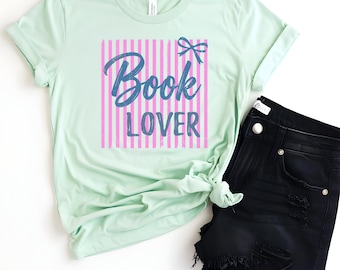 Book Lover Shirt, Coquette Reading Tee, Literary Apparel for Women