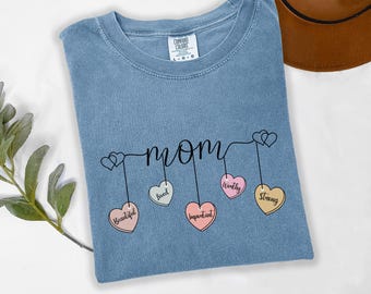 Comfort Colors Mom T-Shirt: Wildflower Floral Graphic, Boho Mama Life