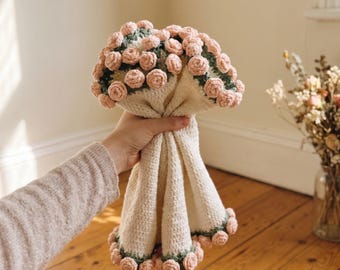 Floral Crochet Blanket Pattern | Rose Bouquet Afghan Throw (PDF Download)
