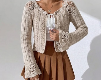 Cecile Cardigan Crochet Pattern PDF, Island Cardigan Crochet Pattern, Crochet Cardigan Tutorial, Crochet Wool Cardigan, Crochet Sweater