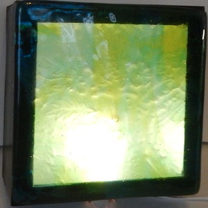 Fused Art Glass Night Light Wall Sconce Art Glass Luminary &quot;Blue Lady&quot; Handcrafted 1 of Kind, Signed by Artist
