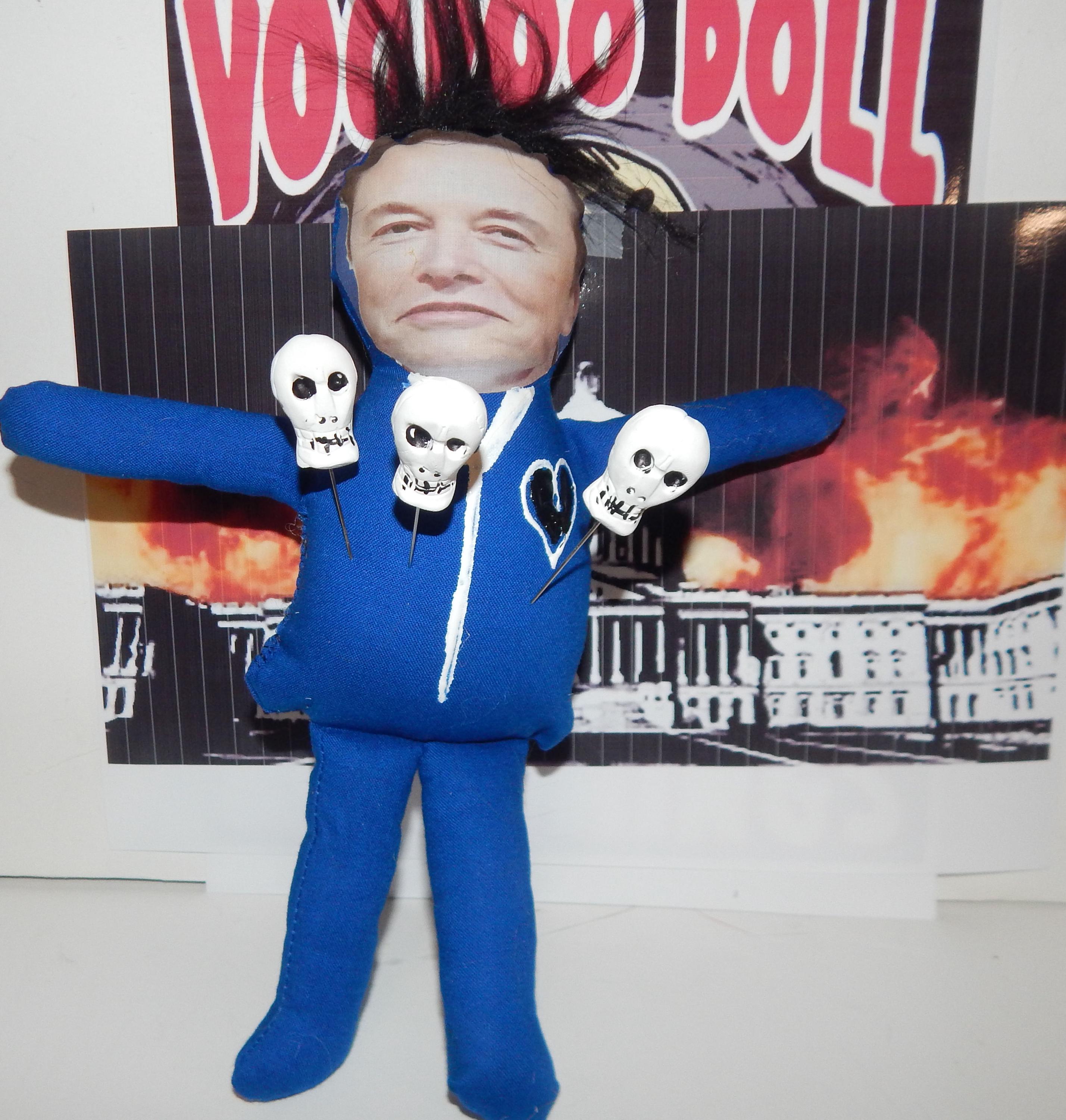 Handcrafted Elon Musk Voodoo Doll – Unique Folk Art With Skull Pins for  Ritual or Decor