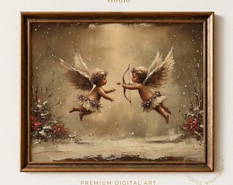 Victorian Christmas Angels Art: Vintage Holiday Wall Decor (Digital Download)