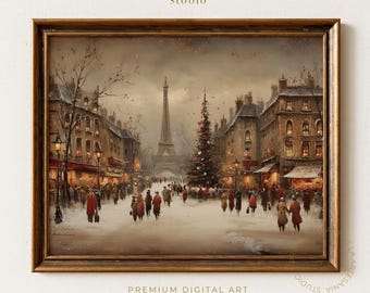 Jul i Paris-tryck: Festlig vintergatubild (digital nedladdning) i0181