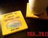 Welcome To Camp Crystal Lake Tumbled Chiaro Tile Coaster Single or Set Of 2