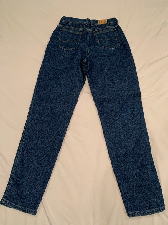 Vintage 1980s Lee high waist mom jeans blue denim… - image 4