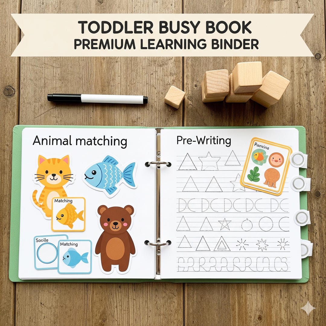 Toddler Busy Book Printable, Preschool Learning Binder, Quiet Book PDF ...