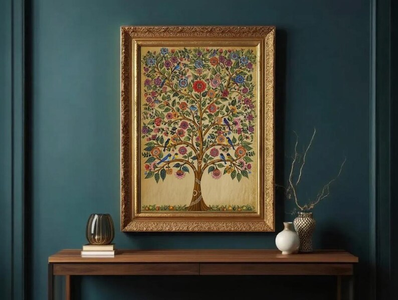 Tree of Life Pichwai Painting – Indian Folk Art Poster Print (digital ...