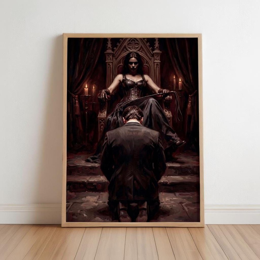 Impressão artística de dominatrix gótica, pintur…