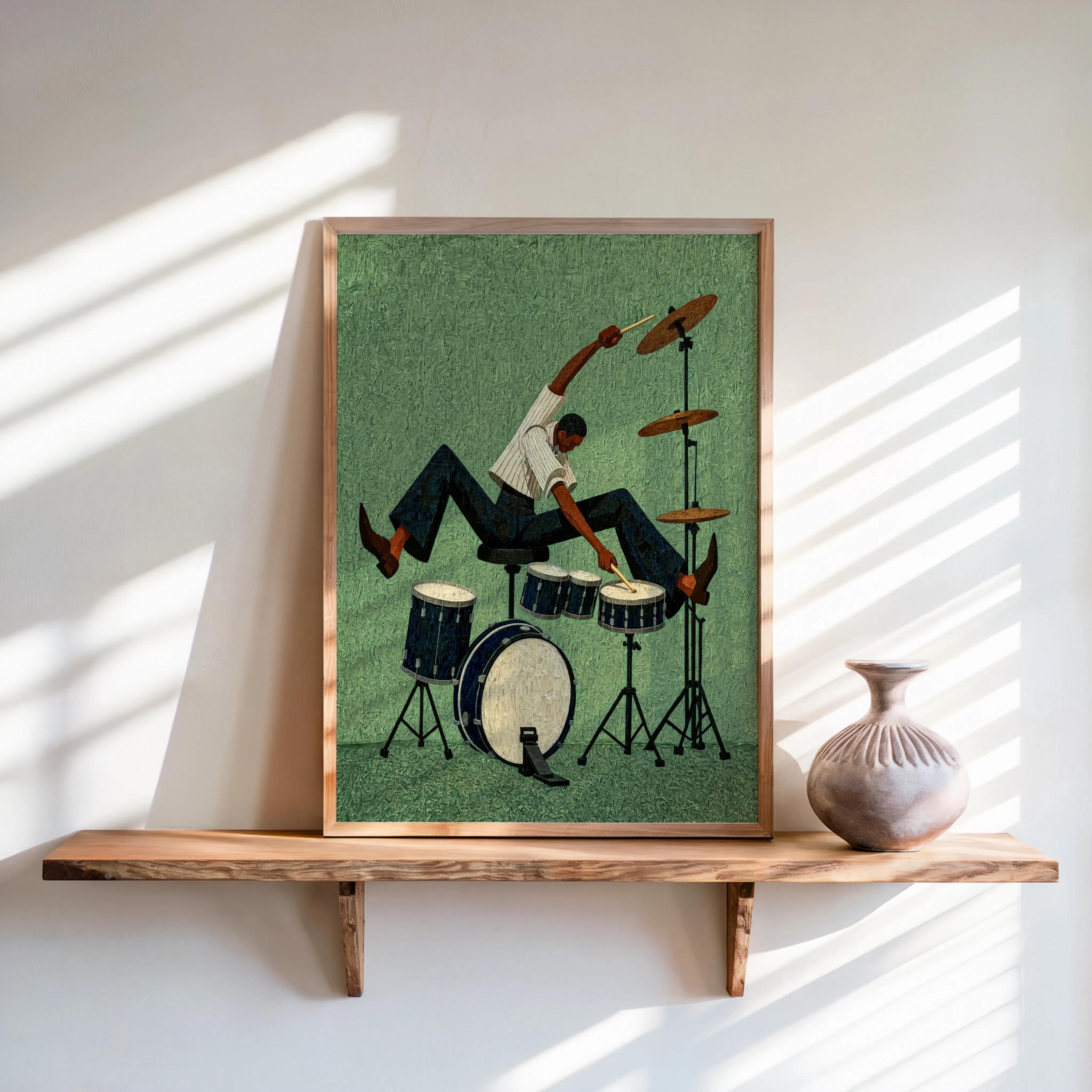 アートドラマー Jazz Drummer Art - Etsy