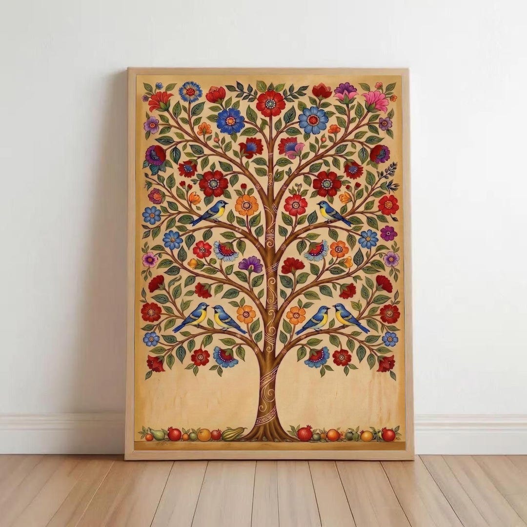 Tree of Life Pichwai Painting – Indian Folk Art Poster Print (digital ...