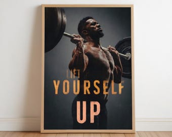 Weightlifting Home Gym Motivation Poster - Power Lift Fitness Challenge Print, Bold Workout Wall Hanging, Physical Print Training Room Art