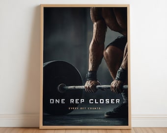 Bodybuilding Gym Motivation Poster Print - Muscular Fitness Warrior Art, Bold Weightlifting Home Decor, Physical Print Workout Wall Photo