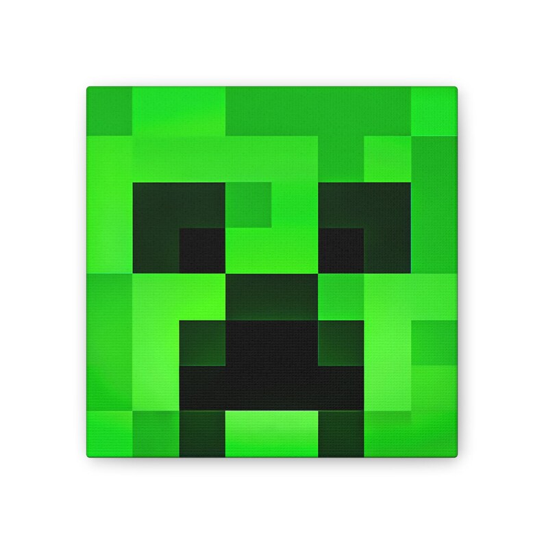 Pintura em tela do rosto do Creeper de Minecraft - Presente para ...