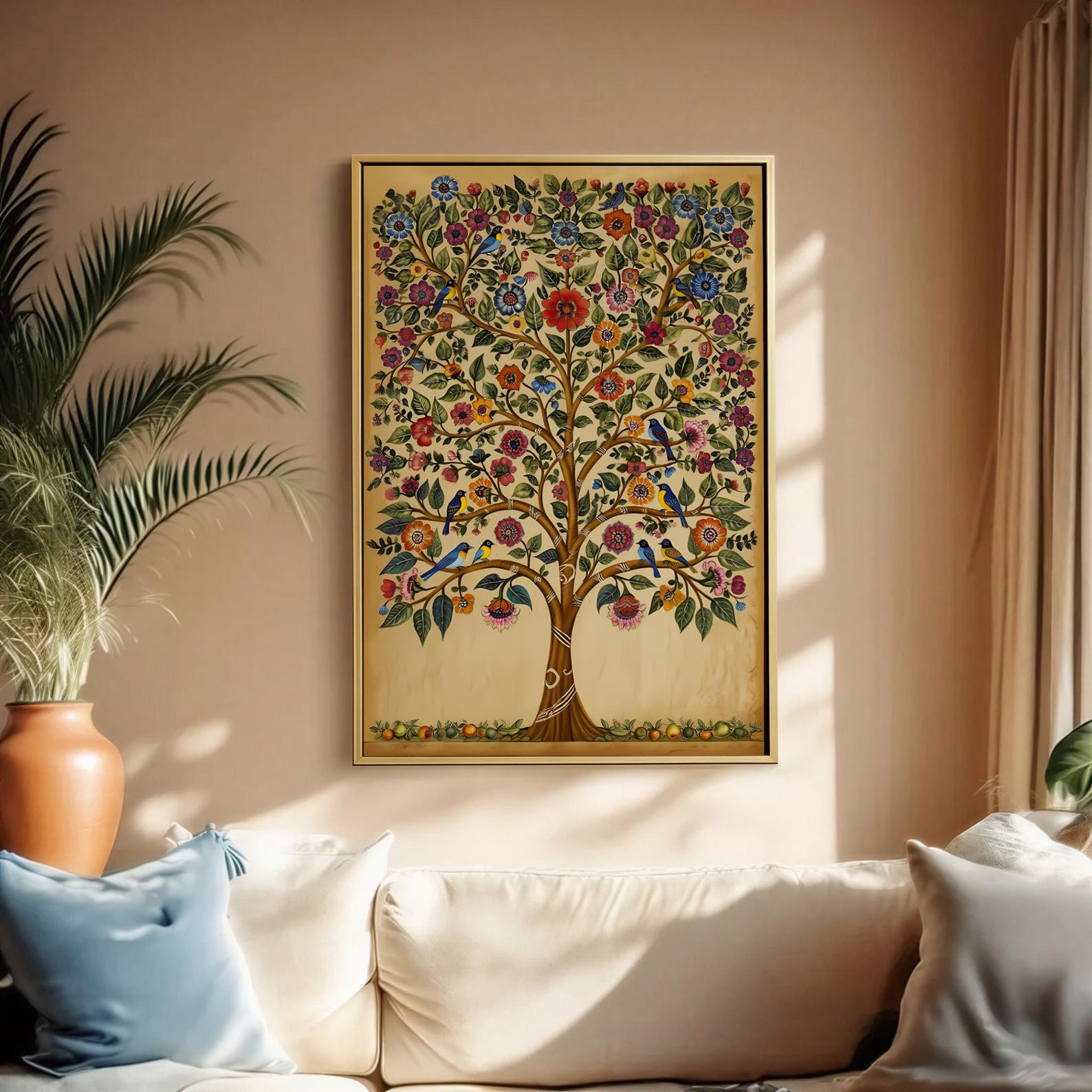 Tree of Life Pichwai Painting – Indian Folk Art Poster Print (digital ...