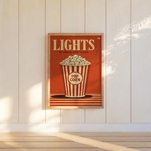 Cinema Wall Art Set of 3, Retro Movie Poster Triptych, Vintage Film Decor, Classic Theater Room Prints, Mid Century Home Theater Posters