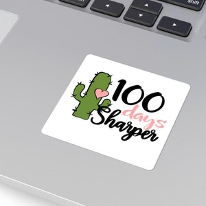 100日シャープナースクエアステッカー、小学校教師教育ステッカー、学校用品、教室の装飾、学校ギフト、学校ラベルステッカー、