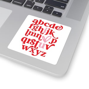 Vierkante stickers hart liefde, ik hou van je Valentijnsdag sticker, romantisch cadeau, zelfklevende stickers, leuke accessoires, vinyl sticker sticker