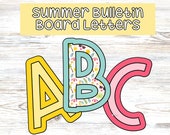 Summer Themed Bulletin Board Letters & Numbers, Digital Download, Elementary Classroom Decor
