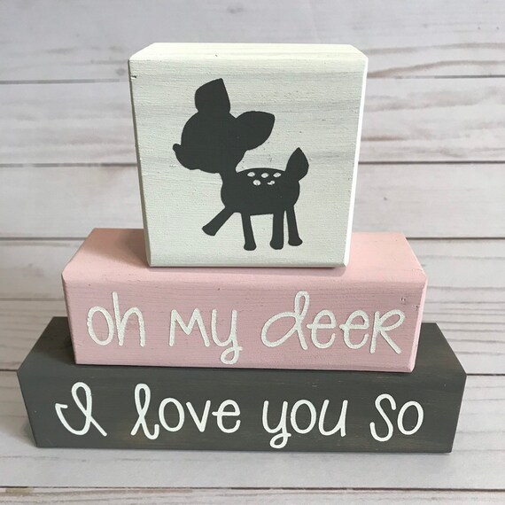 Baby Girl Nursery Decor Oh My Deer I Love You So Woodland Etsy