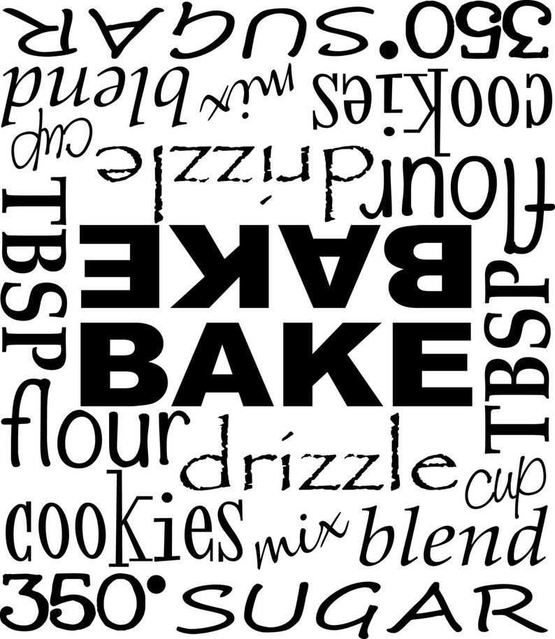 Kitchenaid Mixer Decals Baking Terms Vinyl Sticker Dessert Etsy