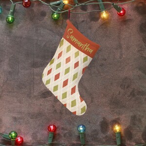 Medias navideñas personalizadas, diseño retro vintage clásico, medias navideñas con nombre personalizado, regalo de decoración navideña, juego de medias familiares