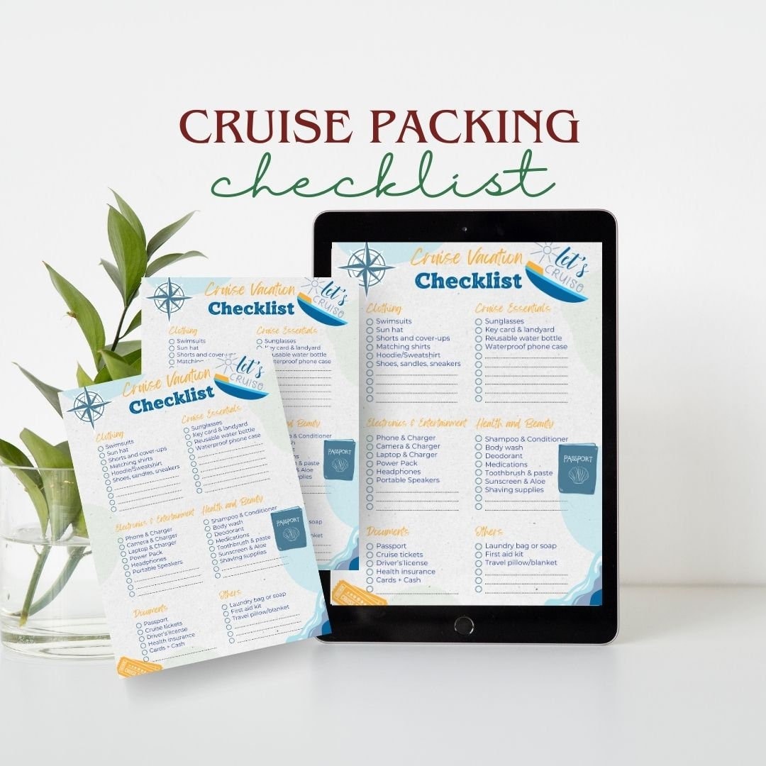 Editable Cruise Vacation Packing List, Digital Download, Printable ...