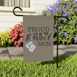 Garden Flag, Proud Army Mom Gift, Army Mama Camo Flag, Army Veteran Decor, Personalized Military Banner, Army Mom Yard Sign