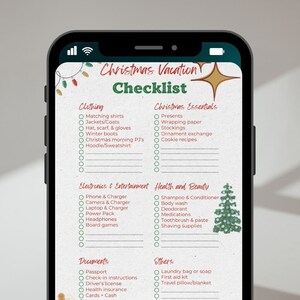 Editable Christmas Vacation Checklist - Digital Download, Printable ...