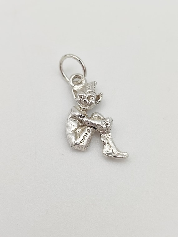 vintage 925 sterling silver pixie imp charm seate… - image 1