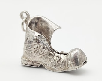 Vintage 925 Sterling Silver Boot Charm Pendant Novelty Shoe Western Style Cowboy Boot Collectible Jewellery Gift