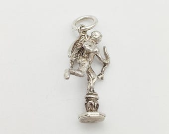 Vintage 925 Sterling Silber Cherub Amor Charm Anhänger Engel Liebe religiöse Armband Charm romantisches Geschenk Schmuck