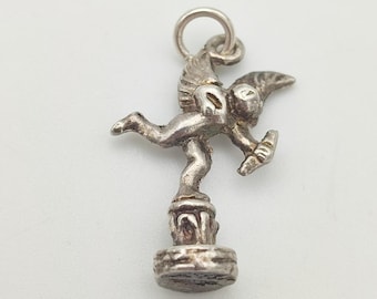 Weinlese 925 Sterlingsilber-Engel-Amor-Charme-hängende Engel-Liebe-religiöser Armband-Charm-romantisches Geschenk