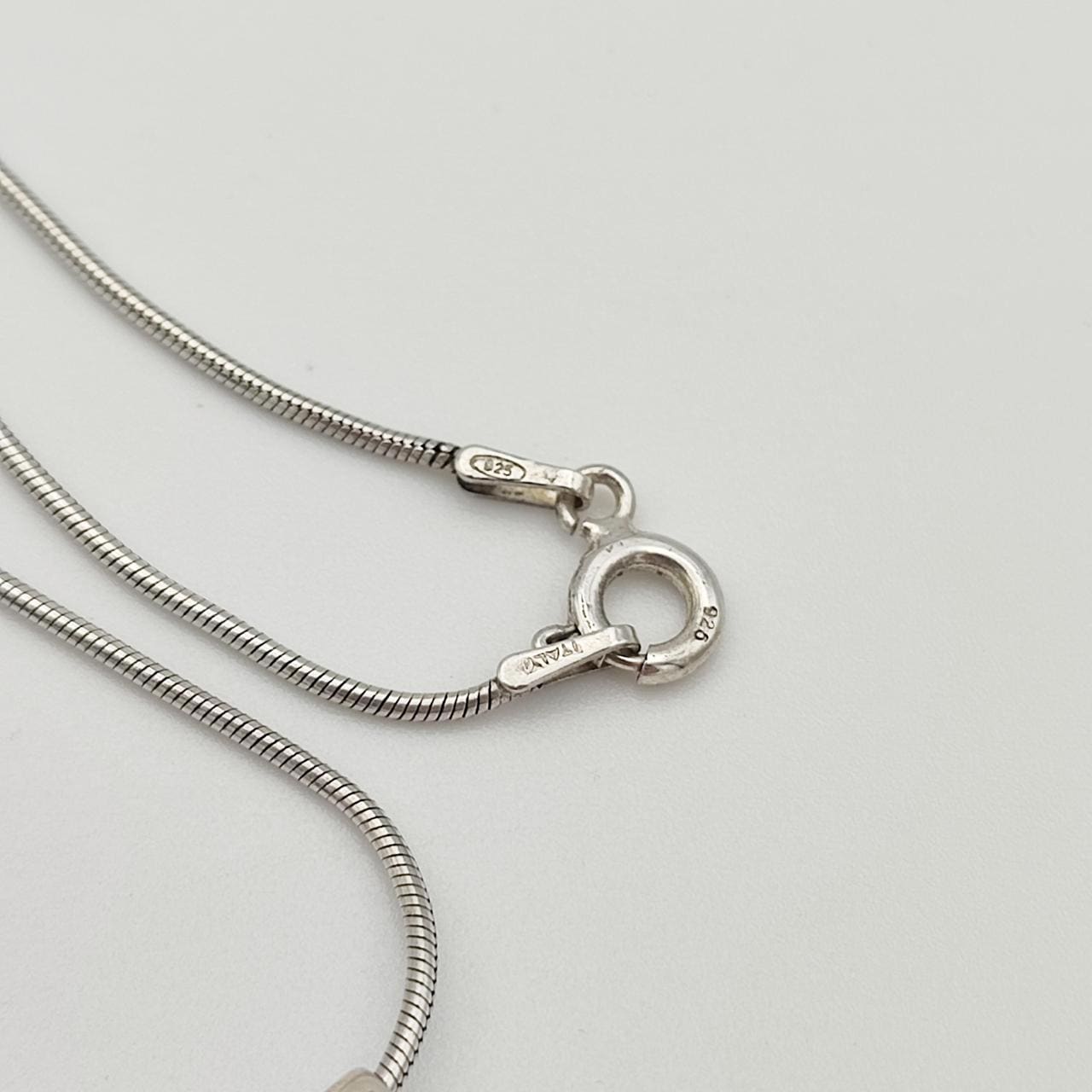 Vintage 925 Sterling Silver CZ Pendant Necklace, Rectangular Stone