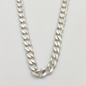 Vintage Italian 925 Sterling Silver Curb Chain Necklace, 16 Inch