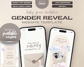 Baby Goose Gender Reveal Website Template, Editable Canva Invitation with RSVP, Countdown & Guessing Game