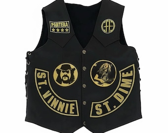 Black Label Society Leather Vest | BLS Biker Vest - Etsy